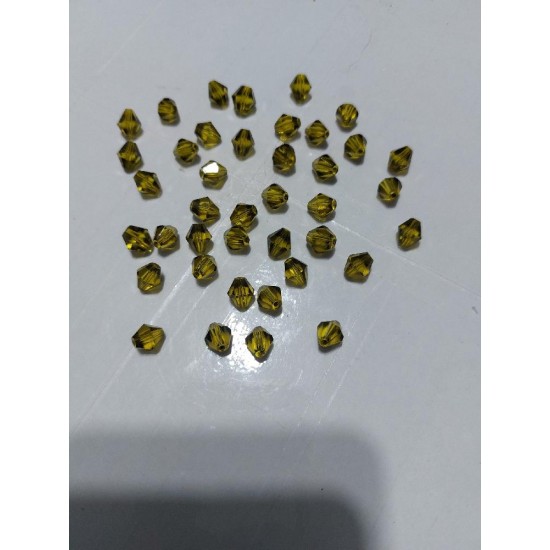 Бусины стеклянные Биконе 8 мм цв. хаки, цена за 20 шт